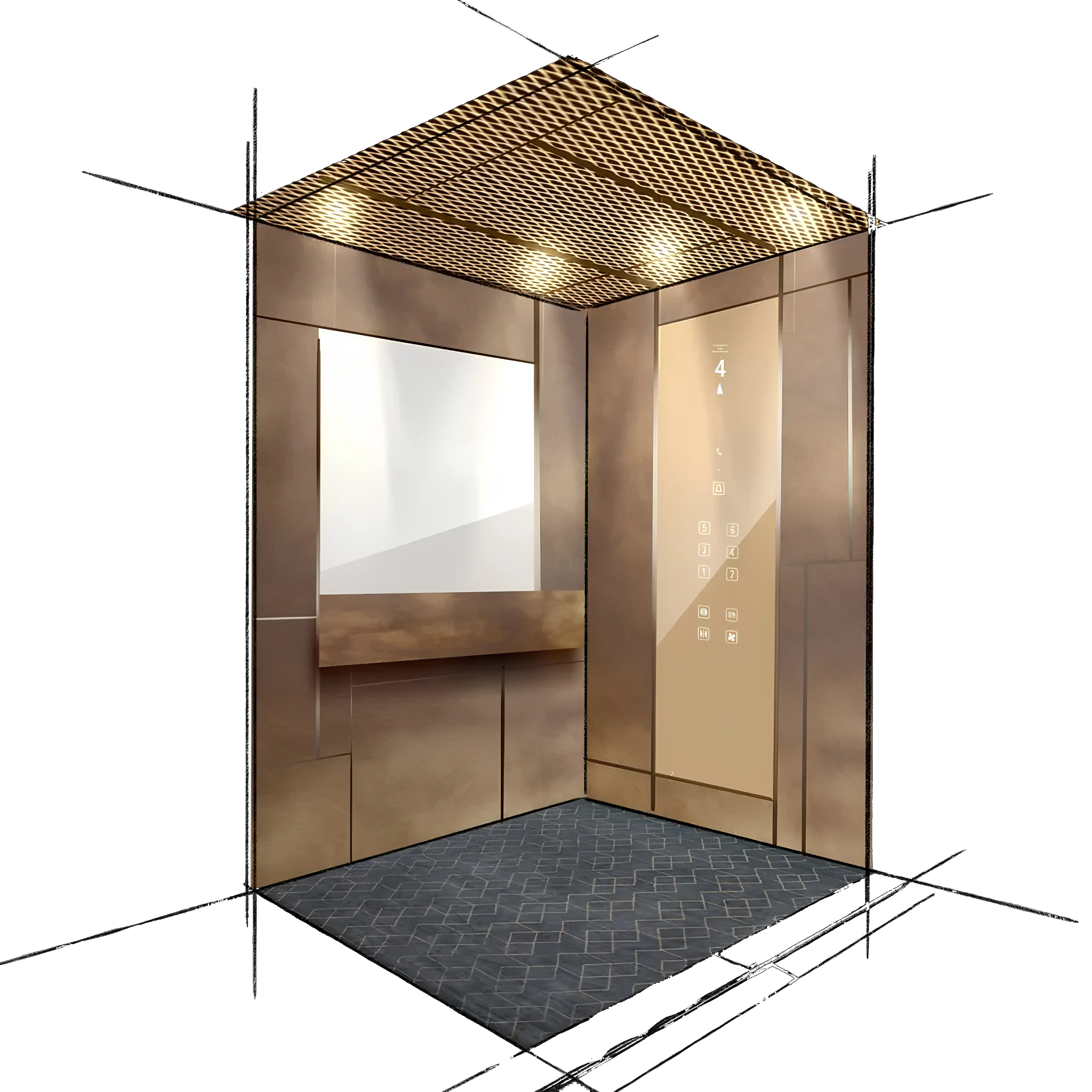 Внутрішня частина ліфта Bravo